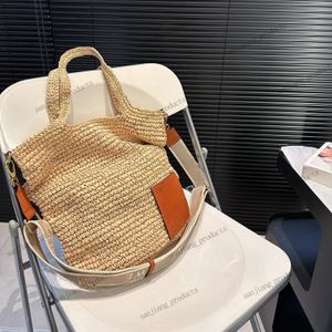 Sac de plage Sac de paille d'été pour femmes tissées à main artisanale à la main grande capacité sac de vacances Tote Sac de plage rotin slit épaule