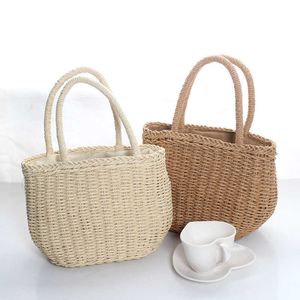 Sac de plage été paille rotin tissé fourre-tout petite pochette rétro dames panier sacs à main vacances voyage sac sac à main Bolsos 230530