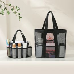 Bolsa de playa con gran capacidad de malla para el almacenamiento de juguetes - bolso de viaje multifuncional con diseño hueco para sostener trajes de baño