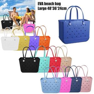 Sacs de plage Eva Beach Panier grand sac de rangement de plage Bag de shopping en silicone T240529