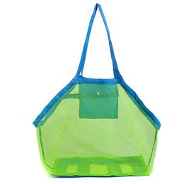 Sacs de plage Sac de plage pliable pour enfants sac de rangement de jouets outils de creusement de sable débris sac en maille de stockage rapide super grand sac en maille 230217