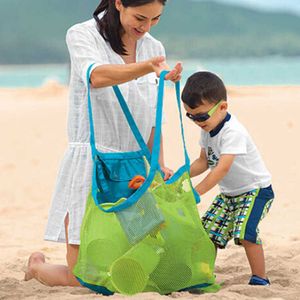 Sacs de plage pliables pour enfants, rangement de jouets, outils de creusement de sable, stockage rapide de débris, sac en maille Super grand 230327