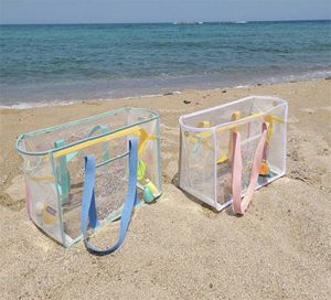 Strandtassen ins Zuid -Korea strandtas transparante waterdichte reis grote capaciteit mama zwemmen winkelen draagbare opslag 230327
