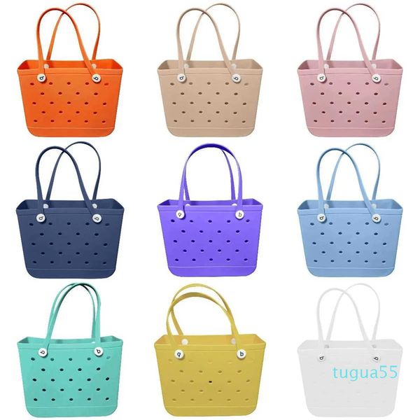 Sacs de plage Grand sac Summer Eva Basket Women Silicon Tote with Holes Respirant Pouch