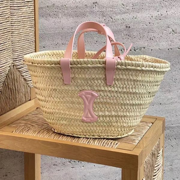 Bolsos de playa TRIOMPHE bolso de equipaje de lona de tejido clásico Kits de aseo de paja para mujer bolsos cruzados de cuerpo Bolsos de cesta de rafia bolsos de mano de hombre Bolso de mano de diseñador de hombro Hobo