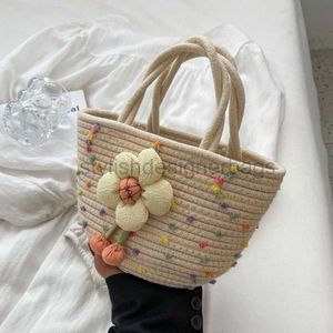 Strandtassen geweven tas voor vrouwen met landelijke stijl katoenen handtas internet beroemde pendelende snacks cosmetica opbergtas en hand giftstylishDesignerBags