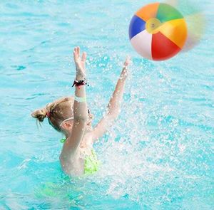 Ballon de plage nouveau gonflable 6 couleurs rayé arc-en-ciel ballon de plage en plein air ballon de plage Sports nautiques ballon pour enfants 30 cm