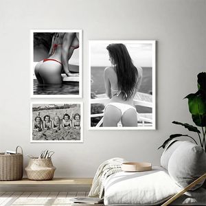 Bikini Bikini American Beauty Canvas Affiche Sexy Figure Mur Art Art Picture pour le salon Chambre MODER