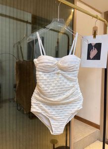 Bikini de plage respirant confortable maillot de bain pour femme imprimé blanc licou séchage rapide maillot de bain mode femme maillot de bain une pièce 55