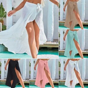 Black Bikini Wrap See-Through Cover Up Women Bamboo Maillots de bain Bambou Coussins de la robe courte écharpe Kaftan Sarong pour le maillot de bain