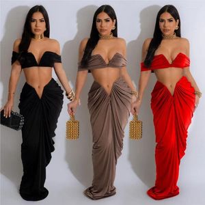 Vêtements de plage Femmes Robes Ensembles d'été Kaftans pour couleur unie en couleur sexy