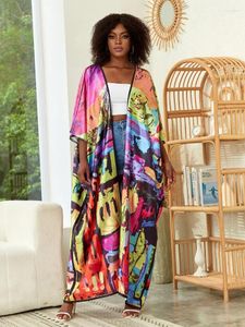 Strand Cover Ups for Women African Print Swimsuits Self Theed Wrap Jurken Elegant Bathing Suits 2024 Holiday Beachwear