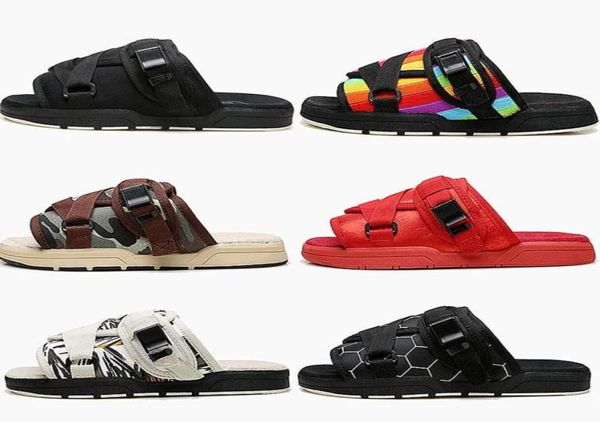 Place Designer Visvim Platform Slippers Men Women Lovers Lovers Fashion Chaussures Mule Slipper Hiphop Street Outdoor Sandales Flip Flops5672413