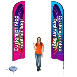 Strand Feather Swooper Blade vlag Banner Complete Set Advertentie Promotie Verkoop Open Salon Cafe Shop Mall Huis Sport Custom Print 240326