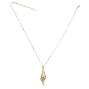 Plage Gold Link Chain Collier Déclaration de la Chaîne Pour Femmes Naturel Conque Sea Shell Collier Collier Bohemian Bijoux