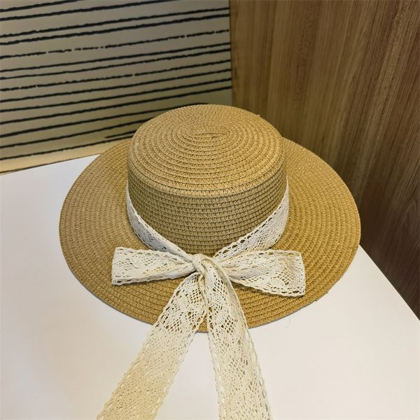Chapeau de plage chapeaux pour femmes chapeau seau été paille chapeau de soleil kaki Beige nœud papillon élégant chapeaux de Protection solaire