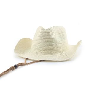 Chapeau de plage Chapeaux pour femmes Chapeau de cowboy Chapeaux de soleil en paille Été Coupe-vent Panama Western Cowboy Cowgirl