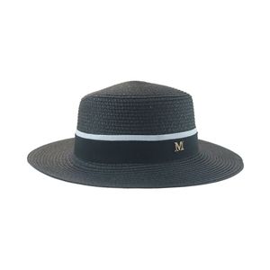 Sombrero de playa Sombreros para mujer Sombrero de estrella Sombrero de boda formal de lujo Decorar Letra blanca negra Protección solar de verano