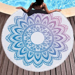 STRAND Vrijvorderingsresort Creatieve handdoek Microvezel Ronde Zwemmen Mandala Yoga Mat volwassen groot bad