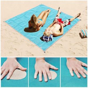 Strandmat Draagbaar Blauwe strandmat Antislipkleed Buiten voor steundruppel WY7181236E