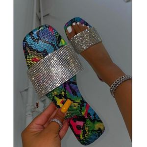 Strand Open Summer Rhinestone slippers mode teen platte sandalen buiten casual damesschoenen plus maat 43 693 682