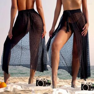Strand outfits voor vrouwen bedekken bad uitgangen van dames Smock zomerrok Zwart zwempak Solid polyester kaftan badmode zwemkleding
