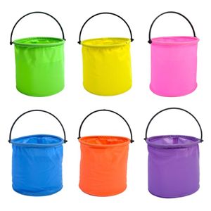 Juego de arena de playa, cubo de juguete, cubo plegable, herramienta de jardinería, herramienta de juego de piscina de arena al aire libre, juguete para niños, recuerdo de verano, 6 colores