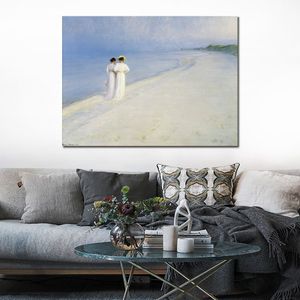 Scène de plage peinture impressionnisme toile Art été après-midi sur Skagen Peder Severin Kroyer peinture fabriquée à la main de haute qualité