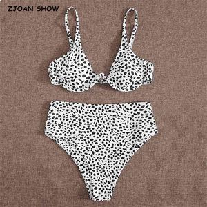 Strand set sexy dames zwart wit luipaard beha badmode zwemmen bikini vrouwen badpak badpak 2 stuks set 210429