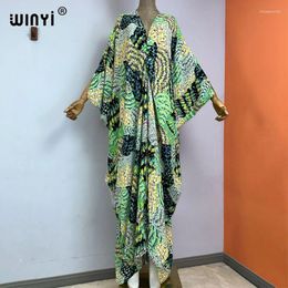 Plage d'été boho imprimé fête mode abaya femmes élégant kaftan deep v cou de couche sexy robe dames robes dames