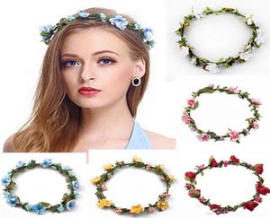 Beach Summer Flower Wreath Garland Crown Festival Mariage Bridedal Brides Brides Brides Floral Band Boho Headdrech Headpiece Cair Accessor5697397