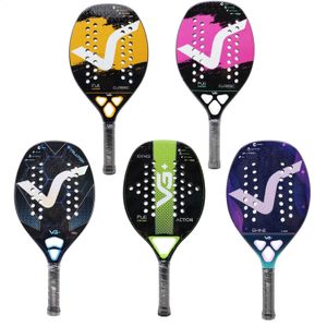 Strandtennisracket met hoestas Kevlar12K Carbon Glanzend 3D-oppervlak Antisliphandgreep voor sport en praktijk 240122