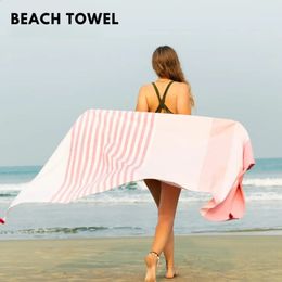 Serviette de plage -39 * 71 pouces Serviette de plage Trkiye super grande serviette de plage à séchage rapide natation fitness plage salle de bain nécessités 240305