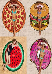 Strandlaken Deken Donuts Watermeloen Aardbei Hamberger Chips Ananas Strand Yoga Mat Zomer Zwemkleding Cover Ups Badhanddoeken 054325332