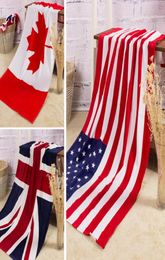 Serviette de plage britannique CA US US FLAG USD IMPRESSION ACTIVE COTTON TERRY TERRY PARTY TOWLS7692815