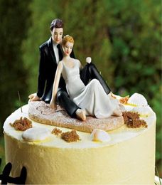 Strand bruiloft stellen cake toppers casual bruid en bruidegom romantische trouwdecoratie nieuwste 2573205