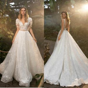 Robes de mariée de plage demi-manches une ligne robes de princesse de mariée grande taille 4 6 8 10 12 14 16 18 20 22 24