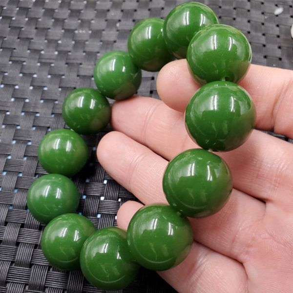Bracelet de perle Imitation Jasper Bracelet Bracelet 20 mm Bracelet vert à grand nombre Bracelet