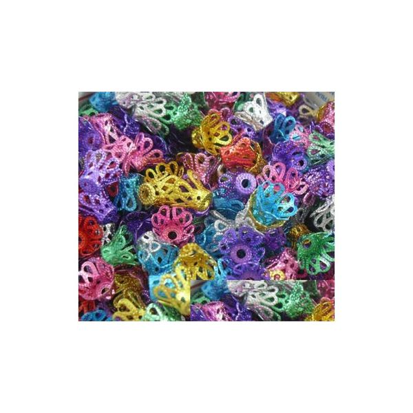 Bead Caps 1000 pièces/lot en aluminium couronne fleur perles casquettes pour bricolage fabrication de bijoux résultats livraison directe bijoux Jewelry Findings Componen Dhshk