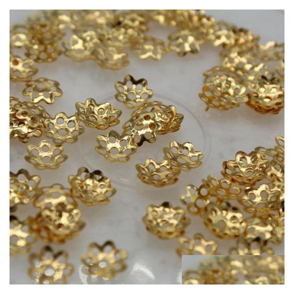 Bead Caps 5000 pièces/lot 6 mm 5 couleurs argent/plaqué or bouchons de fleurs entretoise pour perles résultats d'extrémité livraison directe bijoux résultats de bijoux C Dhtis