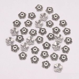 Tapas de cuentas 500 unids Antique Sier Beads Tapas de extremo Grano de flor para la fabricación de joyas Hallazgos Accesorios de bricolaje Joyería al por mayor Joyería Encontrar Dhtyg