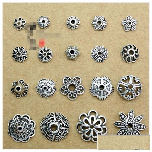 Perle Caps En Gros Diy Bijoux Accessoires Tibétain Sier Vintage Alliage Fleur Cap Fleur Pédale Support Antique Charmes Pour Drop Deli Dhde9