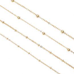 Chaînes de perles pour collier à faire soi-même Bracelet 1 mètre/pc Kits de fournitures de fabrication de bijoux Plaqué or 18 carats pour adultes Matériaux Accessoires Résultats Composants
