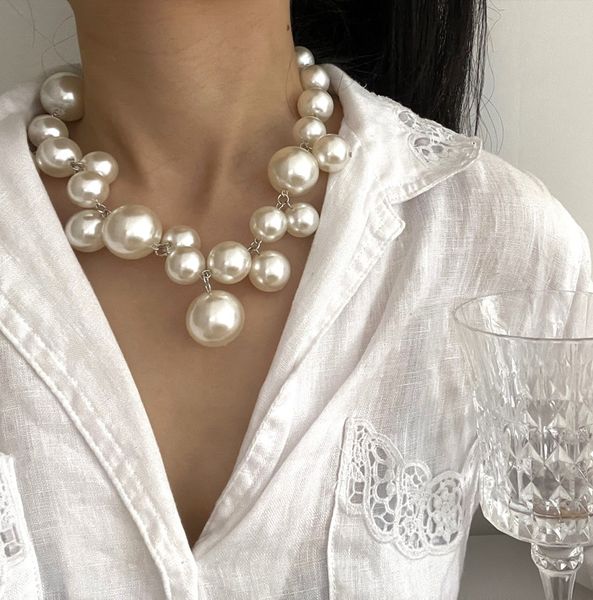 Collier de perles pour femmes, bijoux de mariée, chaîne de clavicule, pendentif élégant, accessoires de fête de mariage