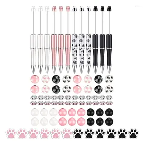 Beadable Ballpoint Pen Set inclusief houten ambachtelijke kralen DIY School Stationery