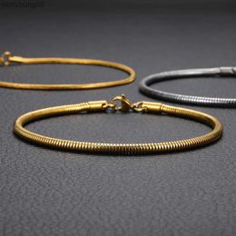 Bracelet à maillons de chaîne serpent rond de largeur 1/1, 5/2/3mm, en acier inoxydable, pour femmes et hommes, accessoires de fabrication de bijoux à faire soi-même, L231114