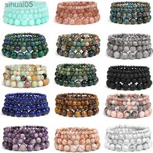 Perlé 1 pièce Bracelets en pierre naturelle Onyx Agates Bracelets de perles rondes pour femmes hommes bijoux Reiki bijoux faits à la main Yoga guérison 19CM YQ240226