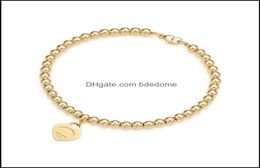 Perlé 100 925 Sterling Sier Tag Love Original Classic Cascold Rosegold Bead Bracelet Femmes Bijoux Cadeaux Personnalité Drop9960919