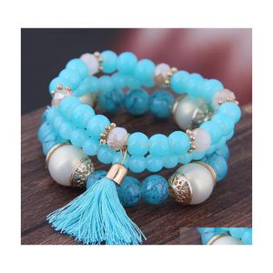 Perlé 13 Styles Bohème Mti Couche Bracelet De Perles Colorf Empilage De Perles Bracelets De Manchette Extensibles Bracelets Ensemble Drop De Dhfsu