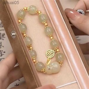 Con cuentas, 1 pieza, bendición, pareja de la suerte, pulsera de cristal de amistad con conejo, cuenta de piedra natural de moda para mujeres, regalos de joyería YQ240226